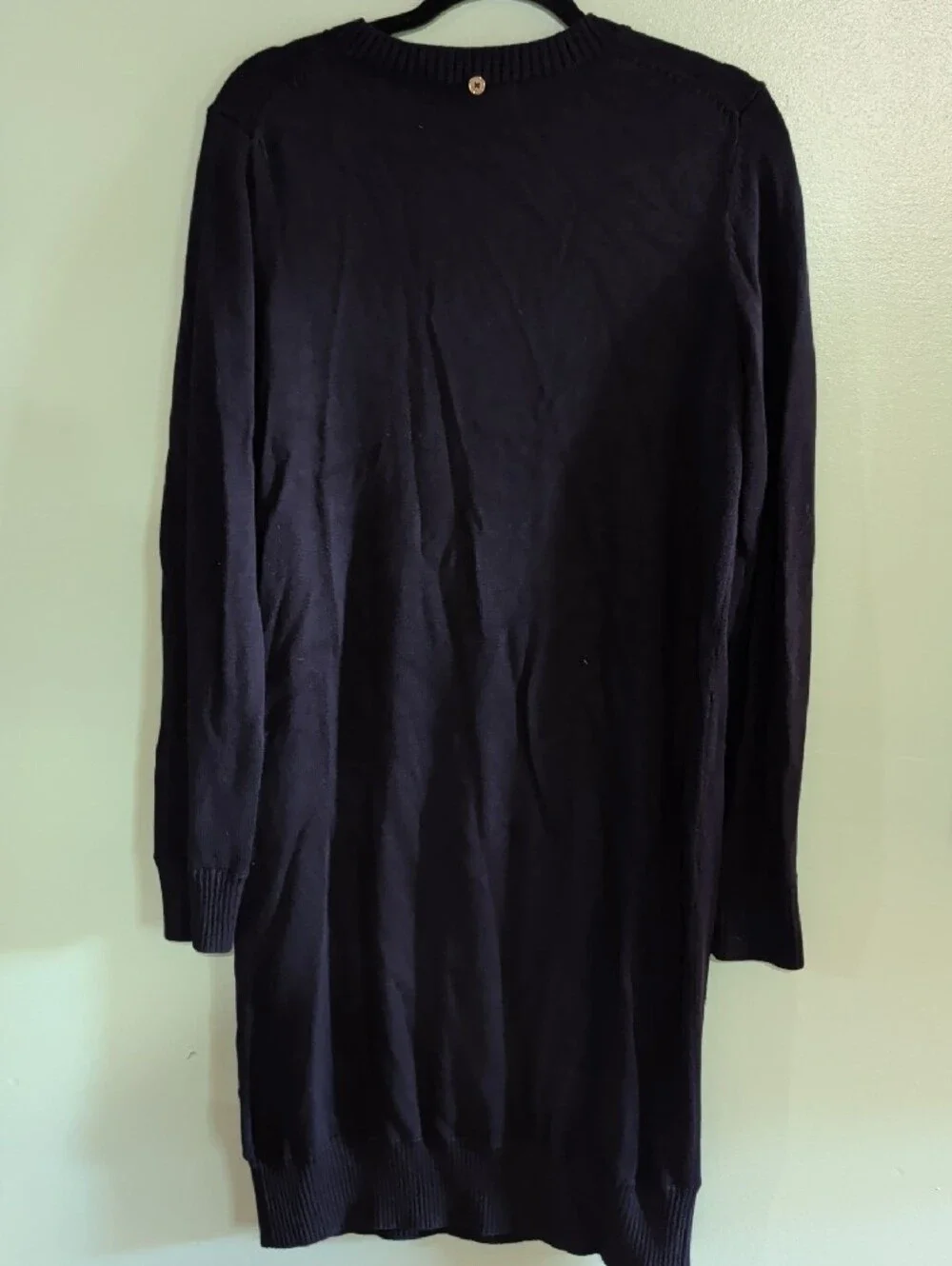 Michael Kors Dark Navy V-Neck Long Sleeve Knit Tunic Dress